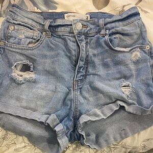 Garage Distressed Denim Shorts